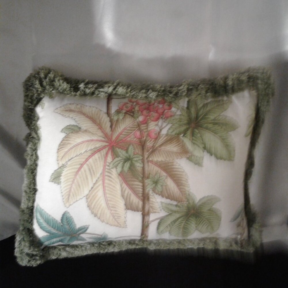 New! Accent Pillow 2-sided Geometric/Tropical Pillow w/filling